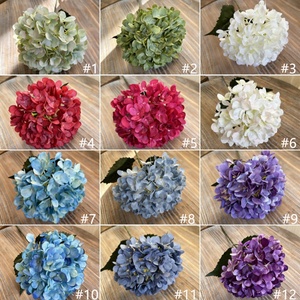 Fleurs décoratives de mariage en gros, nouvelle arrivée, grande tête de 20 cm, hydrangea artificiel en soie verte pour la décoration de scène et de fête - Product Image 5