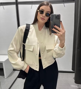 <span class=keywords><strong>Veste</strong></span> élégante de couleur unie pour femmes avec manches longues et design chic vêtements d'extérieur Musthave - Product Image 3