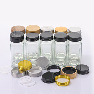 Pot de rangement carré miniature personnalisé pour cuisine, 120 <span class=keywords><strong>ml</strong></span>, récipient à épices, pot à poivre et piment en verre avec couvercle doseur - Product Image 3