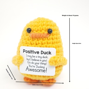 Vente chaude canard poupée tissé à la main drôle mignon Animal suspendus ornements Expression d'énergie positive couture et tissage jouets - Product Image 4