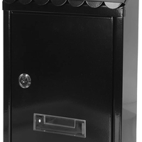 Boîte aux lettres murale extérieure en acier galvanisé, petite, durable, en métal, avec revêtement en poudre, noire