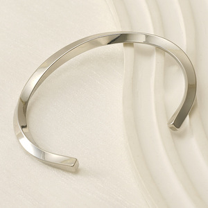 Zogxin Stainless Steel C Shape Open Bangle 18K Gold Silver Color <b>Adjustable</b> Unisex Jewelry Gift <b>Bracelet</b> - Product Image 3
