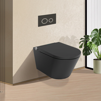 WC intelligent suspendu mural en céramique sans rebord noir mat Oceanwell Luxury Bathroom Sanitary Ware