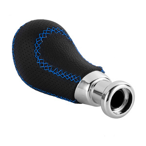 Pomo de palanca de cambios de cuero con costuras azules, ajuste ergonómico para Lada PEPPER modelo FCXN-W04 - Product Image 1