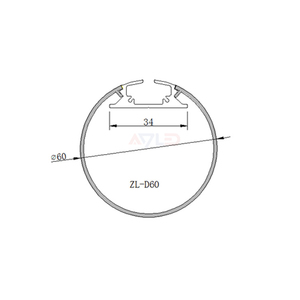 Tube rond moderne D60mm 6063 T5 alliage anodisé finition aluminium LED profil opale couverture v-slot Led aluminium bande profil lumière - Product Image 2