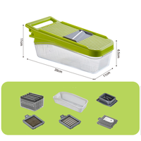 Assortiment de préparation rapide de salades pour les vendeurs d'articles ménagers, kit de trancheuse manuelle à mandoline de 17 pièces