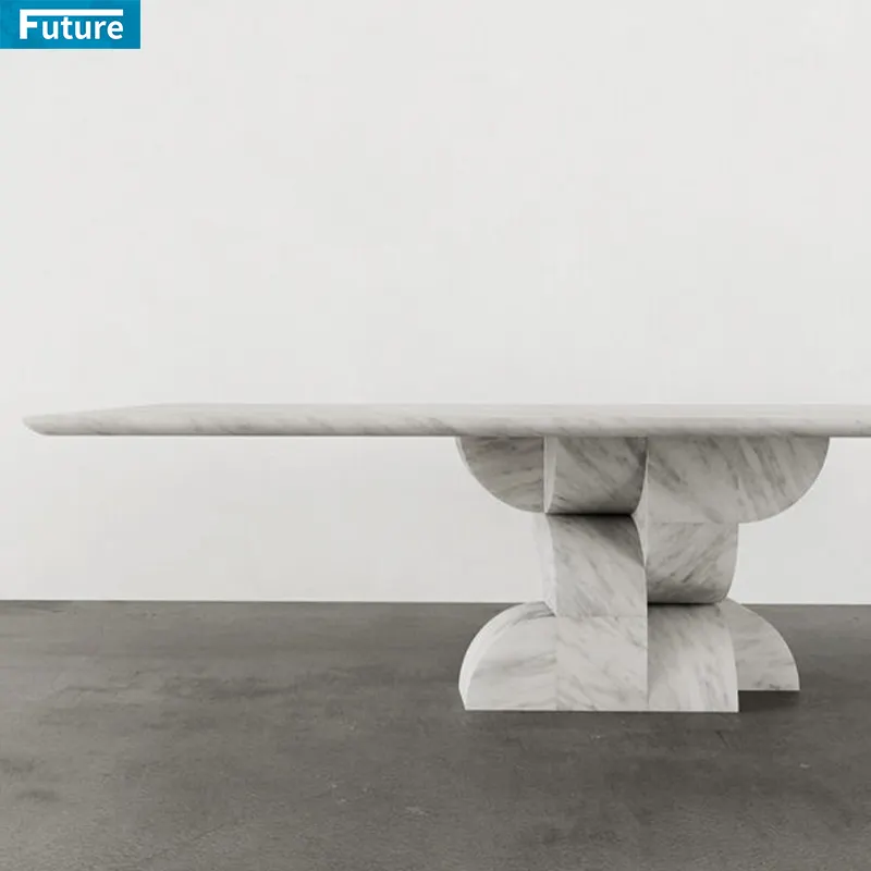 Yüksek kalite toptan Modern dikdörtgen masa rahat oturma odası yemek masası moda mermer yemek masası