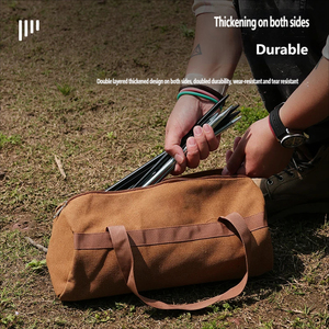 Borsa portaoggetti per picchetti da tenda, vendita diretta dalla fabbrica, borsa porta attrezzi da campeggio in tela lavata, organizer per attrezzi da picnic, borsa multiuso - Product Image 4