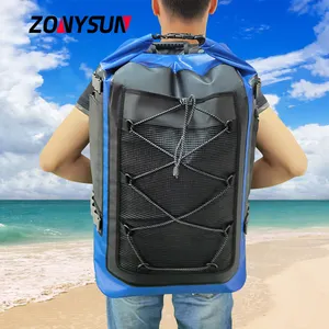 30L 40L 55L Outdoor Sport Inklapbare Droge Zakken Custom Roll Top Pvc Opvouwbare Waterdichte Rugzak Wandelen Zwemmen