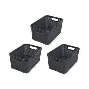 Plastic Rattan Baskets made of Polypropylene Anthracite