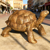 Sculpture géante de tortue en bronze coulé, style faune sauvage réaliste, patine antique, sur mesure, pour la décoration de place urbaine