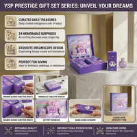 Boîte de calendrier de l'avent en forme de château 3D violet personnalisable avec logo, conteneur rigide de qualité supérieure avec 24 tiroirs pour cosmétiques en vrac