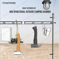 Yuantoose marteau de Camping en plein air multifonction avec poignée en bois