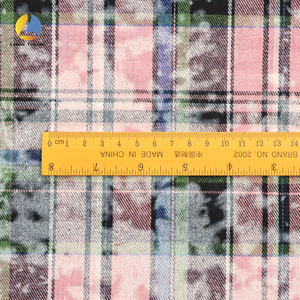 Thiết Kế Độc Đáo Smudged Vải Gingham Kết Cấu Sọc Váy Vải 100% Cotton Kiểm Tra In Vải Cho Áo Sơ Mi Quần - Product Image 3