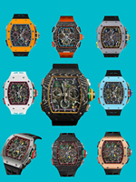 Vente directe d'usine, montre de plongée chronographe en acier inoxydable 65-01, boîtier en or rose 18 carats, automatique, mécanique, analogique, saphir pour homme