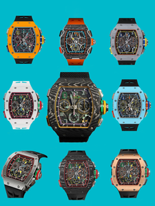 Venta directa de fábrica, reloj cronógrafo de titanio con caja de fibra de carbono 65-01, reloj mecánico automático para hombre de oro rosa de 18k, correa de caucho - Product Image 2