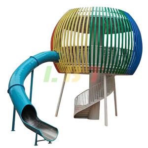 Tobogán de acero inoxidable para patio escolar, equipo de juego al aire libre personalizado, tipo combinado - Product Image 5