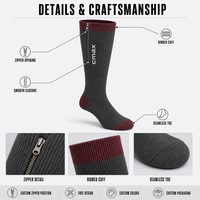 Calcetines de Compresión Personalizados con Cremallera, Fáciles de Poner y Quitar, Soporte hasta la Rodilla, Venta al por Mayor OEM, Diseño Personalizado, Empaque Personalizado