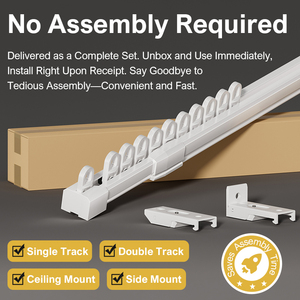 Wall Side Mount Telescopic <b>Curtain</b> Rail Adjustable Extendable Standard Window Track - Product Image 4