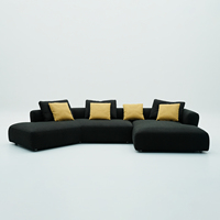 Ensembles de canapés de luxe italiens en forme de L, modulaires, en tissu velours, pour salon, ensembles de canapés de luxe