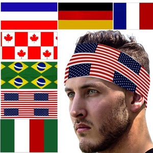 C&J Yanye Fußball-Weltmeisterschaft Mehrfarbiges Nationalflaggen-Muster Sport-Elastisches Unisex-Yoga-Stirnband - Product Image 1