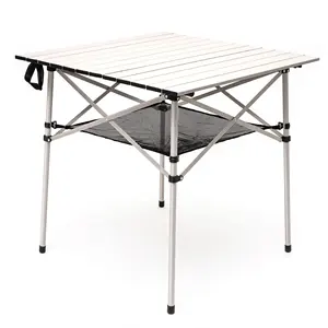 SunnyFeel meja piknik portabel, Meja Kemah aluminium mudah dibawa untuk penggemar Kemah dan RV