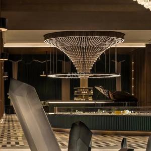 Lustre de luxe en métal doré ANNO Éclairage suspendu Grand lustre de décoration de hall d'entrée - Product Image 4