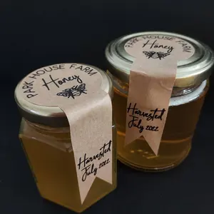 Hoja de etiquetas de lámina de oro PP impermeable de estilo de dibujos animados, etiquetas directas térmicas sensibles a prueba de manipulaciones, embalaje de olla de miel - Product Image 1