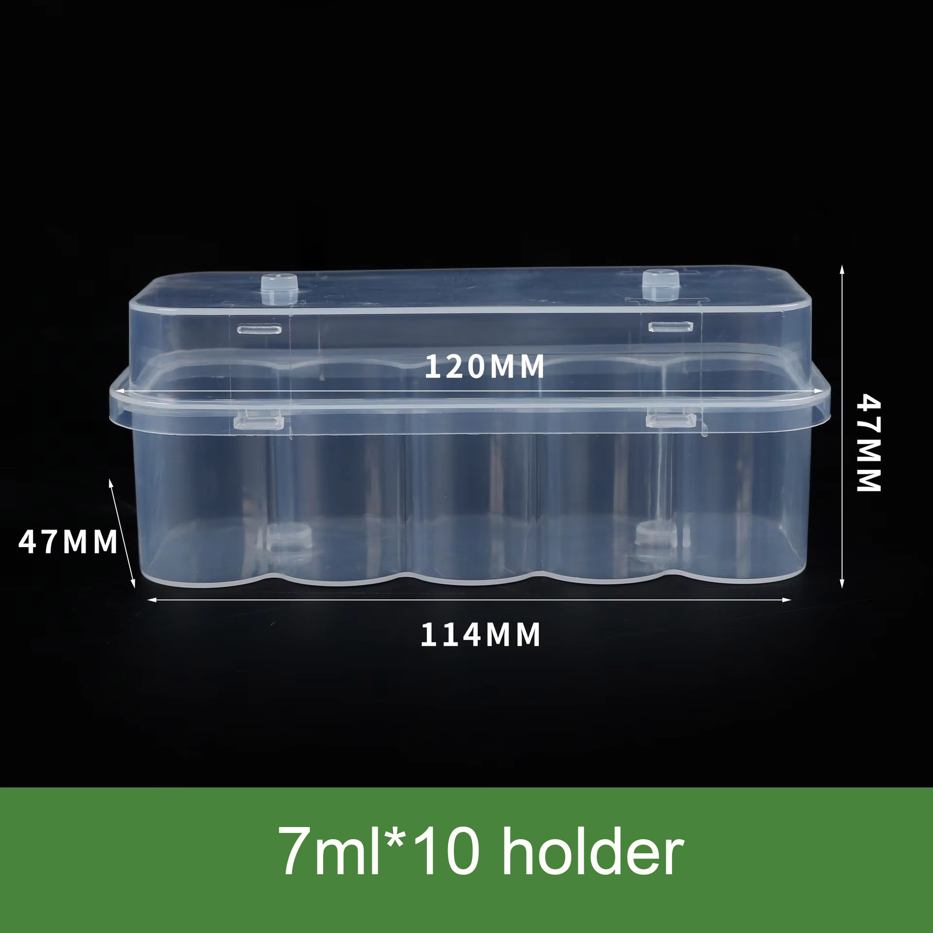 Soporte transparente para 10 viales de 7 ml