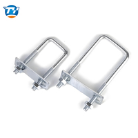 Boulon en U robuste zingué avec fixation par plaque de fixation, utilisé pour le support de tuyauterie CVC et de lutte contre l'incendie