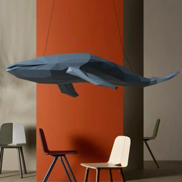 รูปปั้นปลาฉลามทำจากเรซินขนาดนามธรรมของตกแต่งบ้านในร่มดีไซน์ทันสมัย