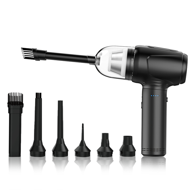 Mini Rechargeable Wireless Handheld Dry 6-in-1 Vacuum Cleaner Electric Dust Blower High Power 90W Portable Car Use 30min Runtime