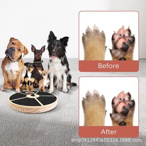 Wooden Dog Scratching <b>Post</b> 32cm <b>Round</b> With Treat Dispensing For Claw And Nail Care - Product Image 1