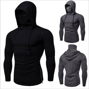 Nuova Felpa con Cappuccio da <span class=keywords><strong>Uomo</strong></span> per Fitness, Vestibilità Slim, Traspirante, Ricamata, in Misto Cotone, Manica Lunga, Autunnale - Product Image 2