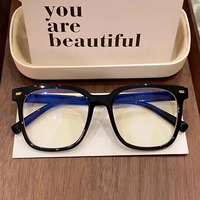 QUEJOEY Nuevas gafas cuadradas negras vintage para hombres y mujeres, gafas ópticas con bloqueo de luz azul, listas para prescripción médica, transparentes