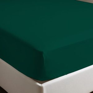 Sábana Ajustable 100% Algodón Verde Oscuro Tamaño Individual 90x190cm - Product Image 1