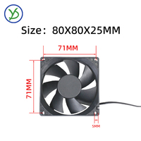 Ventilateur de chauffage YD PTC 80mm ventilateur d'incubateur à faible bruit cadre en plastique DC à grande vitesse HB ventilateur de refroidissement à roulement à billes pour élément chauffant