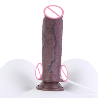 9,5 Zoll realistische bewegliche Spritz dildos für Männer Frauen Vaginal Anal Spiel Kaffee Silikon Penis Ejakulation spielzeug mit Saugnapf