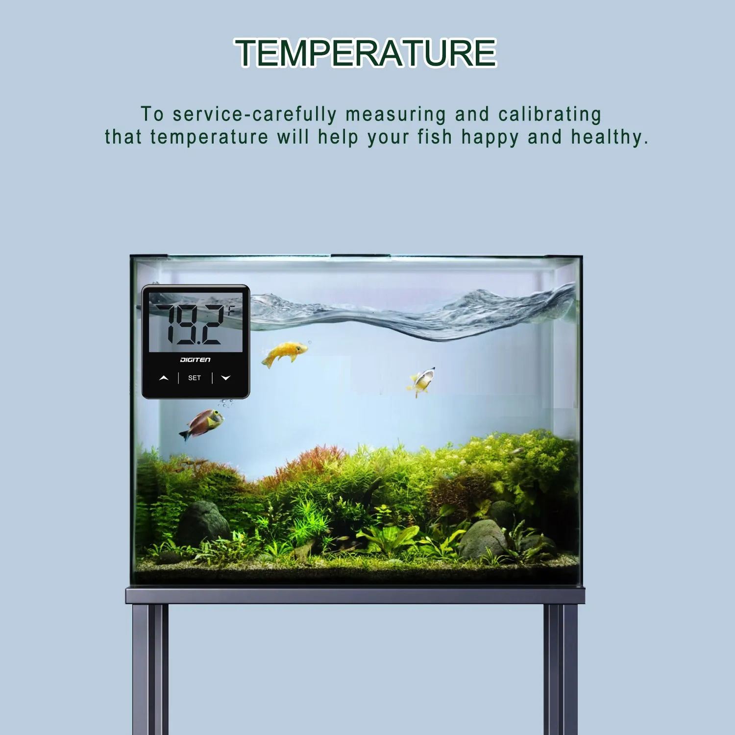 Large LCD Display Stick On Fish Tank Thermometer Aquarium Thermometer