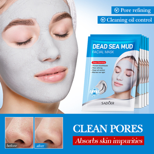 Masque facial en argile de boue de la Mer Morte, marque privée OEM SADOER, soin de la peau, contrôle du sébum, élimination des points noirs, nettoyage en profondeur - Product Image 2