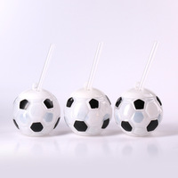 Gobelet en plastique réutilisable de 500 ml avec couvercle, en forme de ballon de football, rugby, golf, tennis, pour voyage, fête, jeu, Coupe de football 2026