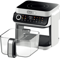 Four à Friture Électrique 2-en-1 1500W, 12 Préréglages, Design Carré, Panier Antiadhésif 8QT, Contrôle Numérique, Classe A