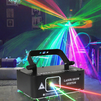 Lampu Laser Animasi Garis Warna-warni RGB Biru Besi Mini 15W, DMX512, Kontrol Jarak Jauh via Aplikasi, untuk Klub Malam, Disko, Pesta DJ, Hotel