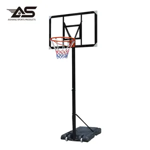 バスケットボールバックボード18インチバスケットボールリム付き7.5-10フィートの高さ調節可能なバスケットボールフープスタンド