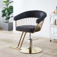 Chaise de coiffure en cuir de vente chaude chaise de barbier de salon de base ronde en argent