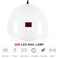 Kit Complet Lampe Séchoir à Ongles, Outil Pinceau à Poudre et Accessoires pour Nail Art