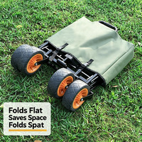 Chariot de camping pliable avec poignée réglable et design rétractable pour pique-nique en plein air, plage, jardin