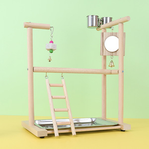 Madera maciza loro narcisista espejo patio de recreo Estación de entrenamiento estante subir escalera columpio juego de juguete - Product Image 2