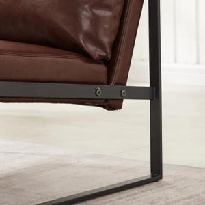 PVC Leather Iron Upholstered <b>Chair</b> with Extra Thick Padded Backrest and Seat Cushion Sofa <b>Chairs</b> for Lounge Living Room Office - Product Image 6