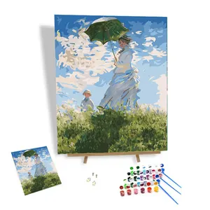 High Quality DIY Digital Oil Painting Kits Brothers Looking Back Together Scenery Paintings Customized Hand-painted Decoration